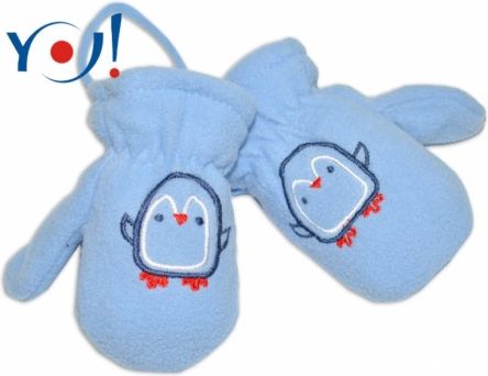 Zimní kojenecké polarové rukavičky YO - sv. modré, Velikost koj. oblečení 13-14cm rukavičky - obrázek 1