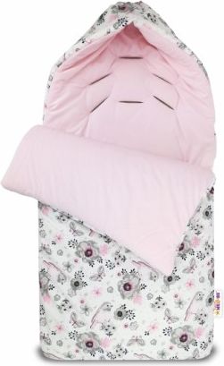 Bavlněný fusak Baby Nellys, velvet, Ptáčci, 47 x 95 cm - růžový - obrázek 1