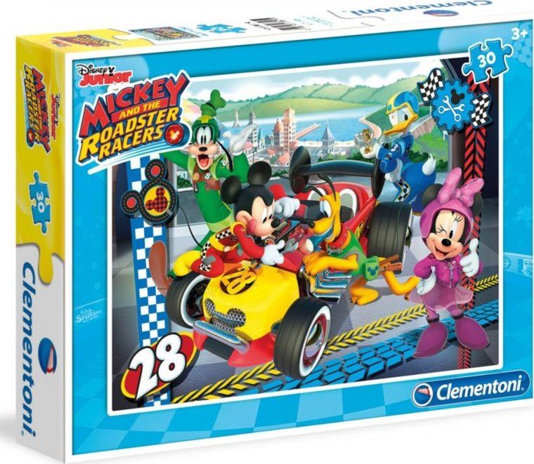 CLEMENTONI Puzzle Mickey Mouse na závodech 30 dílků - obrázek 1