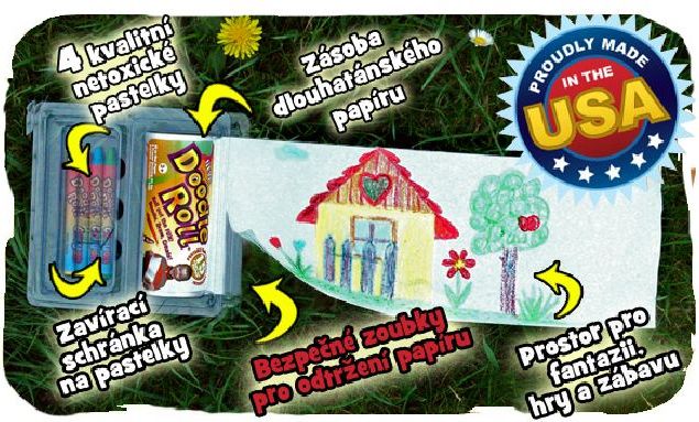 Doodle Roll® 4''- kreativní sada s papírem a pastelkami - obrázek 2
