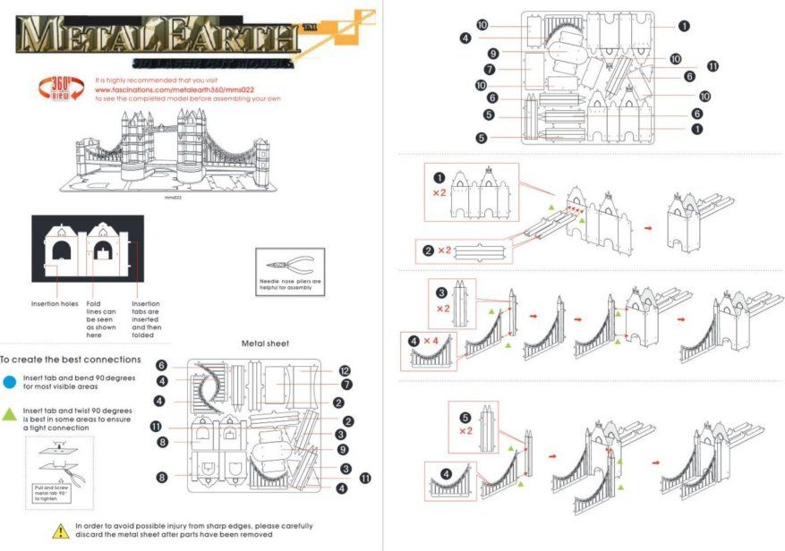 METAL EARTH 3D puzzle Tower Bridge, Londýn - obrázek 6