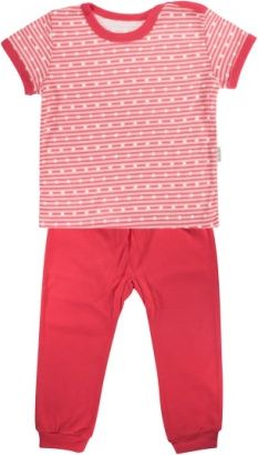 Bavlněné pyžamko Mamatti Love Girl - krátký rukáv - červené, Velikost koj. oblečení 80 (9-12m) - obrázek 1