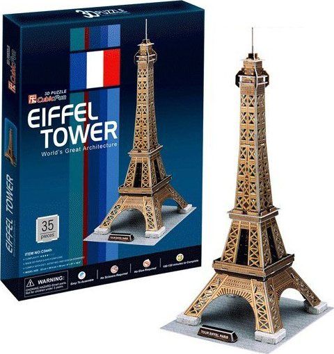 CUBICFUN 3D puzzle Eiffelova věž zlatá 35 dílků - obrázek 1