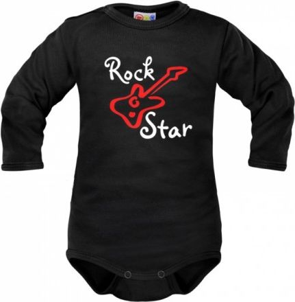 Body dlouhý rukáv Dejna Rock Star - černé, Velikost koj. oblečení 68 (4-6m) - obrázek 1