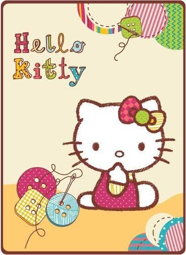 Licenční dečka Hello Kitty - knoflíky - obrázek 1