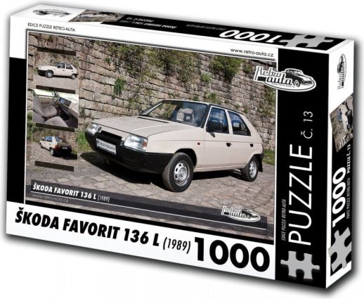 RETRO-AUTA Puzzle č. 13 Škoda Favorit 136 L (1989) 1000 dílků - obrázek 1