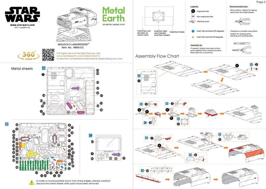 METAL EARTH 3D puzzle Star Wars: Moloch's Landspeeder - obrázek 2
