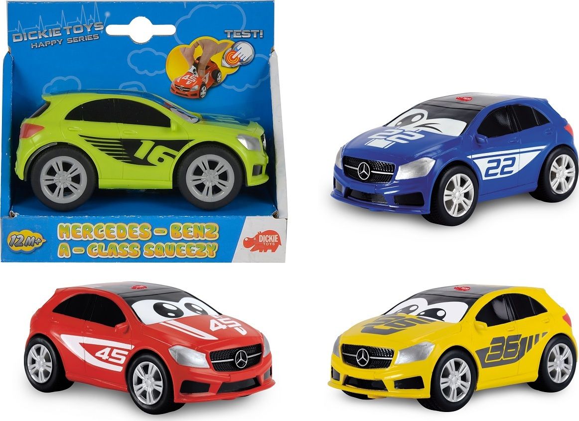 DICKIE Auto Happy Mercedes A-Class Squeezy 11 cm, 4 druhy - obrázek 1
