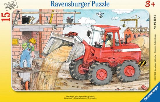 RAVENSBURGER Puzzle Práce s bagrem 15 dílků - obrázek 1