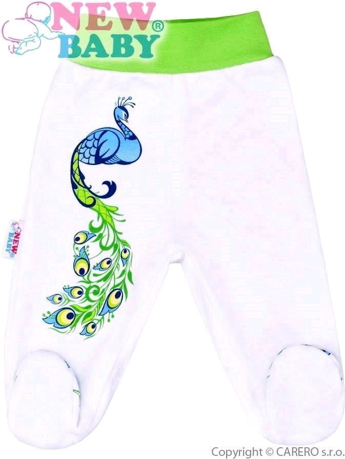 Kojenecké bavlněné polodupačky New Baby z Luxusní kolekce Páv Bílá 80 (9-12m) - obrázek 1