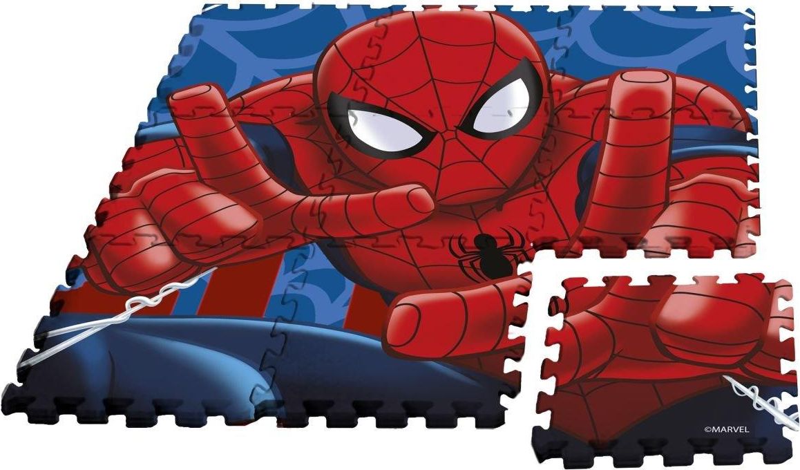 EUROSWAN Podlahové pěnové puzzle Spiderman 9 dílu 90x90 cm - obrázek 1