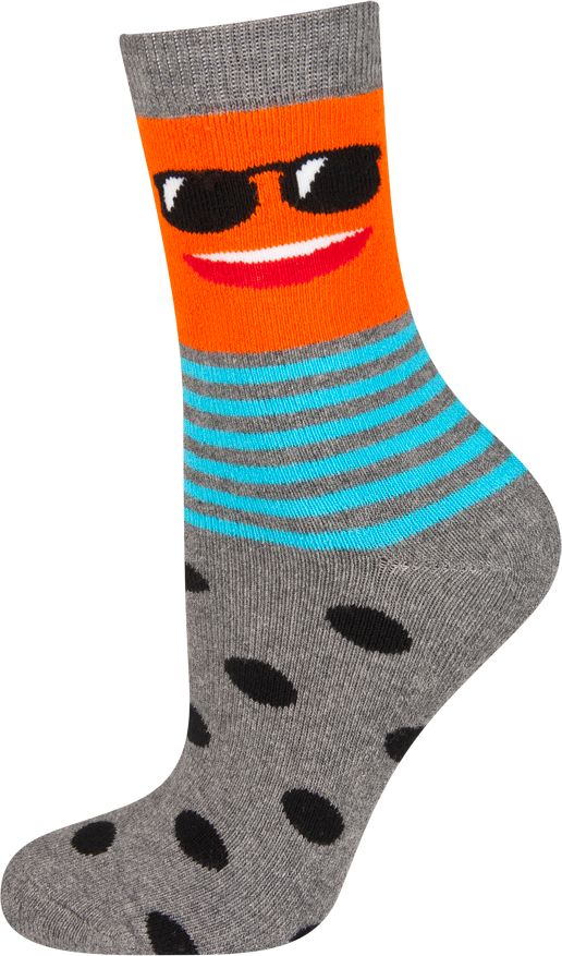 Dětské termo ponožky SOXO SMAJLÍK BRÝLE šedý melír Velikost: 29-32 - obrázek 1