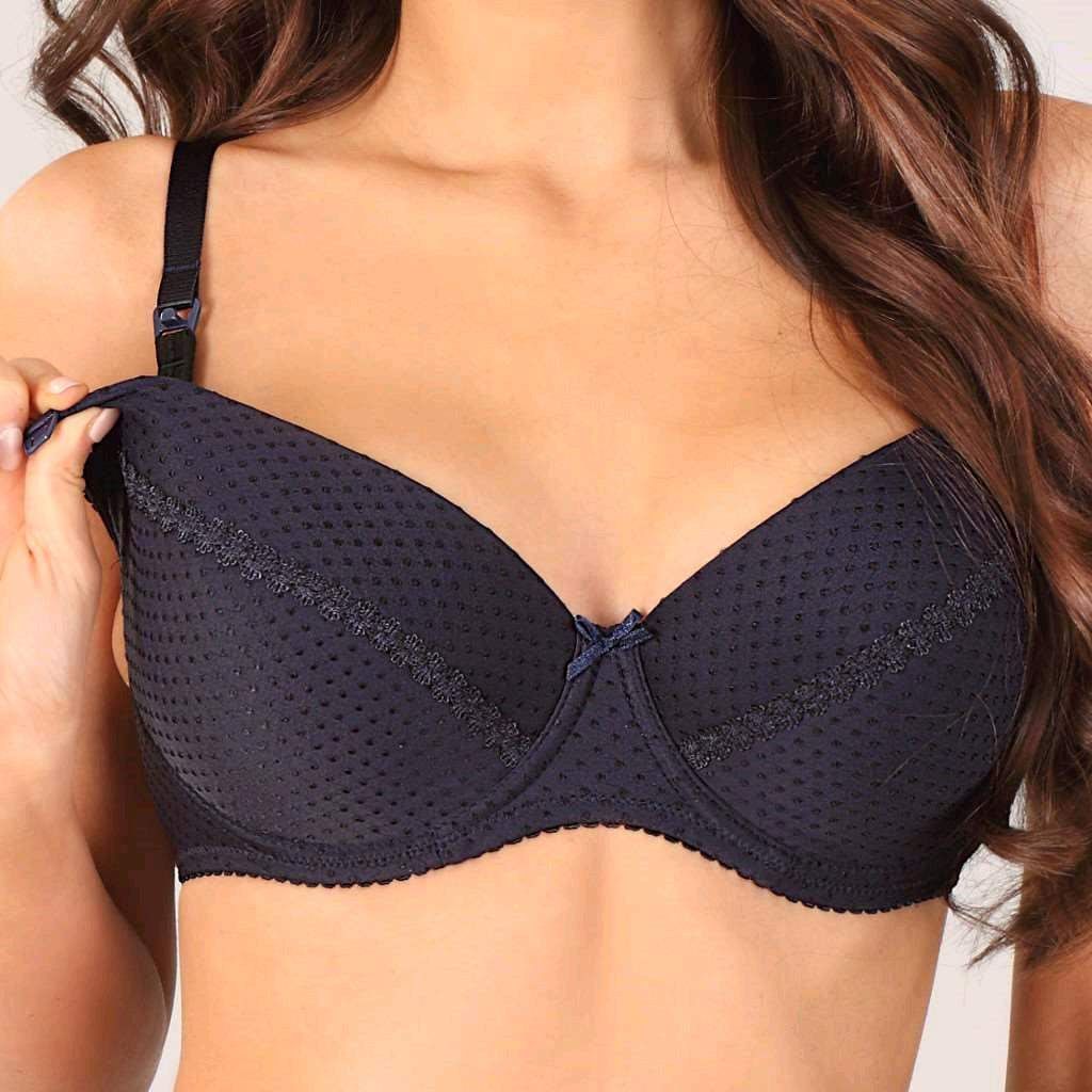 Polovyztužená kojící podprsenka New Baby Eva 75D černá Obvod 75 cm - obrázek 1