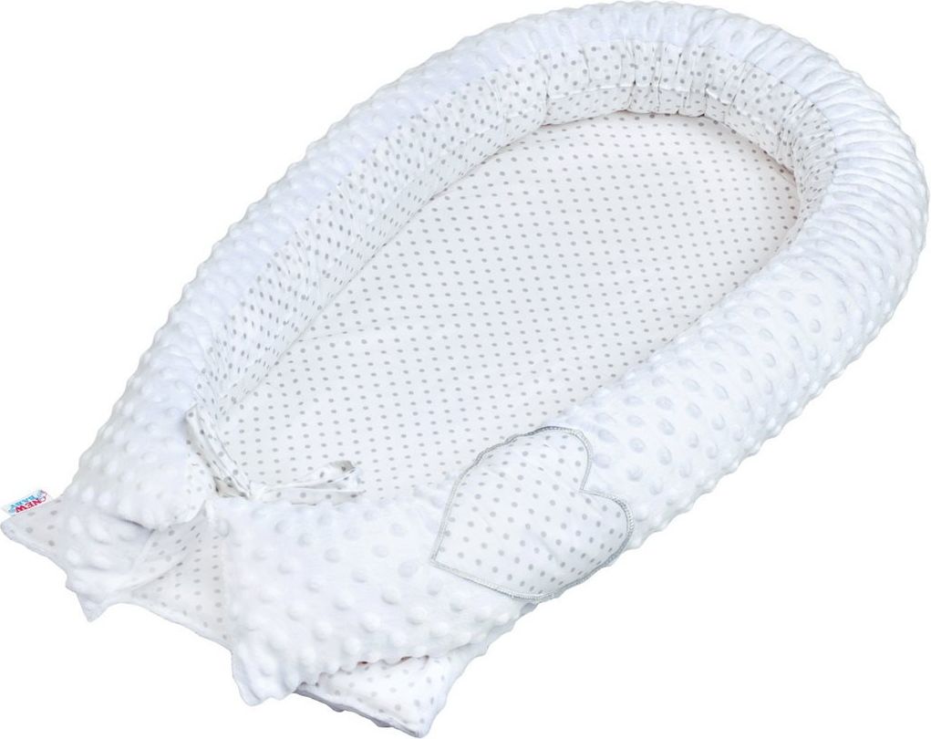 Luxusní Hnízdečko pro miminko z Minky New Baby bílé - obrázek 1