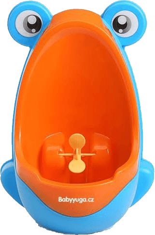 BABY YUGA Dětský pisoár žába – modro oranžový - obrázek 1