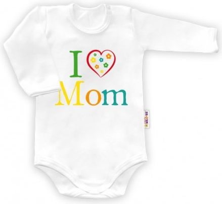 Body dlouhý rukáv I love Mom, Velikost koj. oblečení 68 (4-6m) - obrázek 1