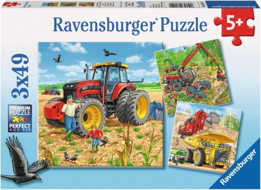 RAVENSBURGER Puzzle Velké stroje 3x49 dílků - obrázek 1
