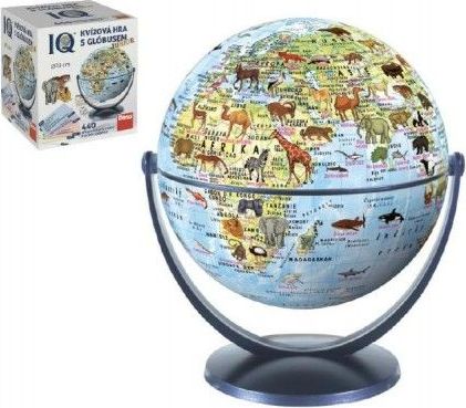 IQ kvízová hra s globusem společenská vědomostní hra v krabici 440 otázek 18x21x18cm - obrázek 1