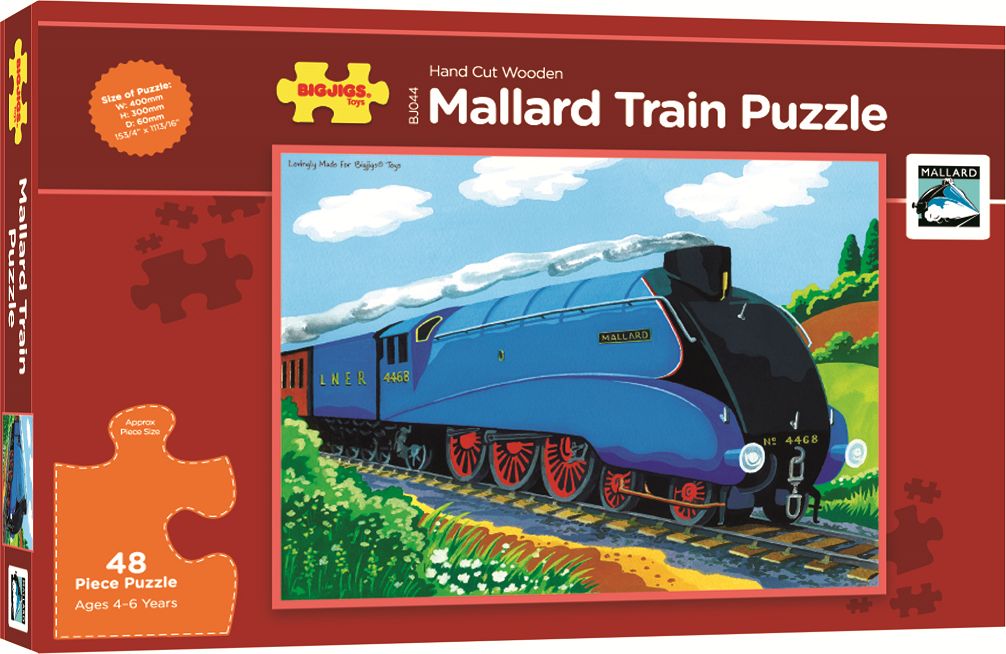 Bigjigs Toys Dřevěné puzzle vlak mallard 48 dílků - obrázek 2