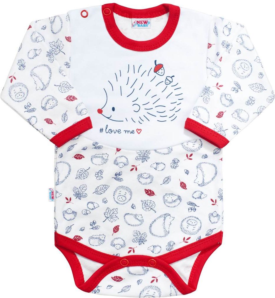 Kojenecké body s dlouhým rukávem New Baby Hedgehog červené 62 (3-6m) - obrázek 3