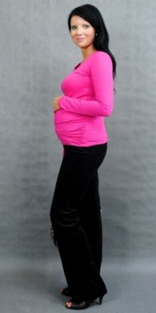Be MaaMaa Těhotenské triko ELLIS - růžová, vel. L/XL - obrázek 1