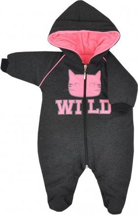 Zimní kojenecký overal Koala Wild šedo růžový, Růžová, 80 (9-12m) - obrázek 1