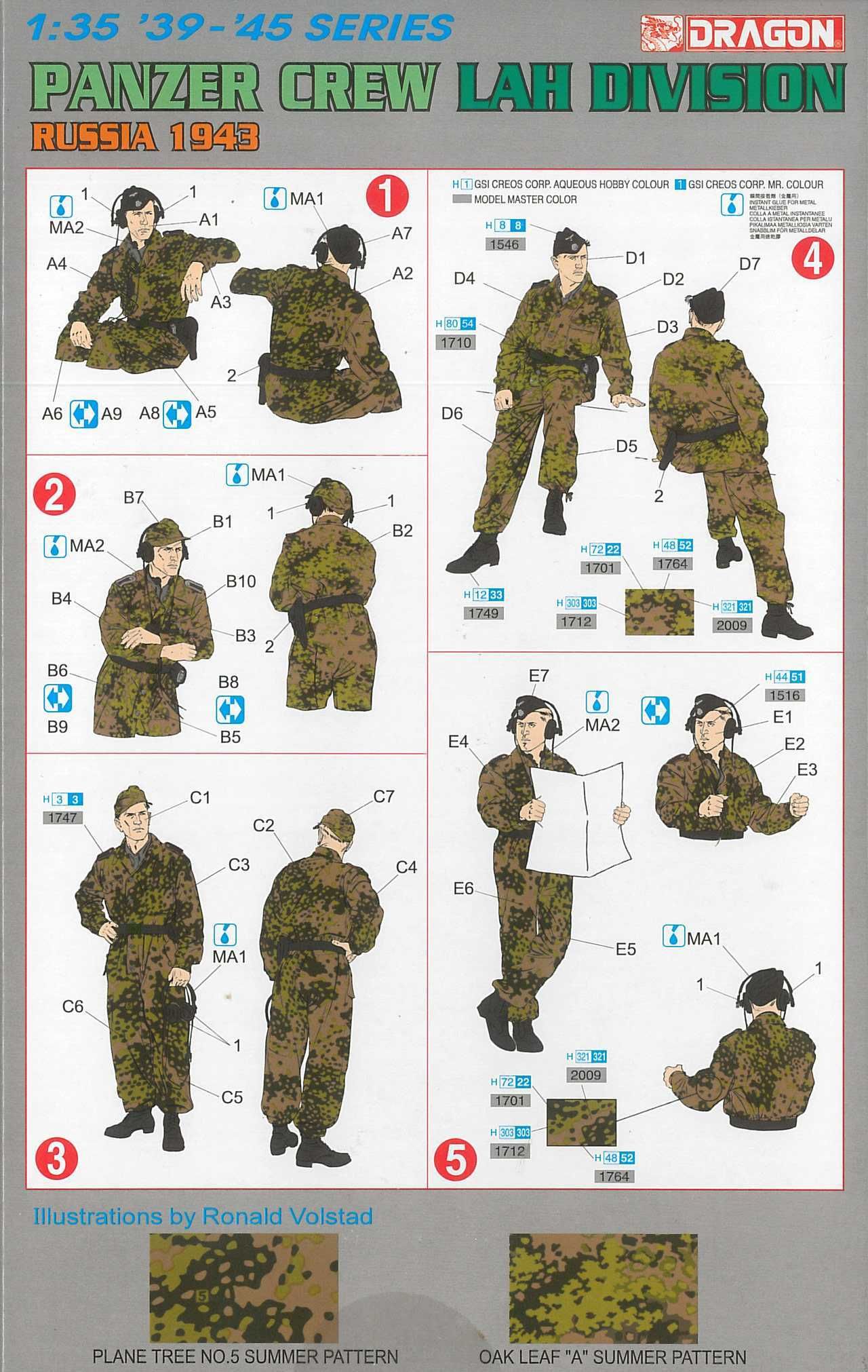 DRAGON Model Kit figurky 6214 - PANZER CREW, LAH DIVISION (RUSSIA 1943) (1:35) - obrázek 2