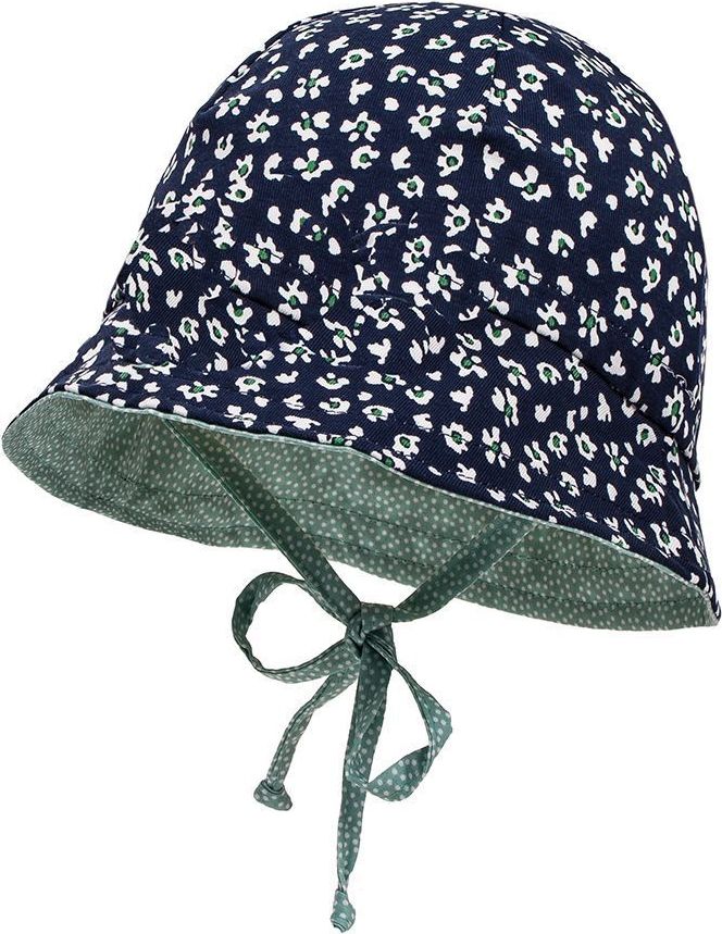 Maximo Mini Girl Hat Printed Jers. - marineblau-weiß-blüte 51 - obrázek 1