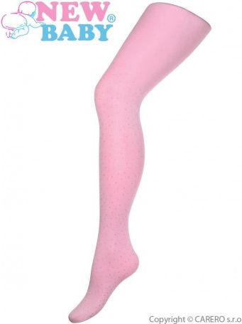 Bavlněné punčocháče 3D New Baby světle růžové s puntíky, Růžová, 116 (5-6 let) - obrázek 1