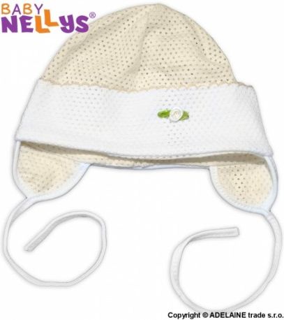 Čepička letní Baby Nellys® - krémová, Velikost koj. oblečení 80 (9-12m) - obrázek 1