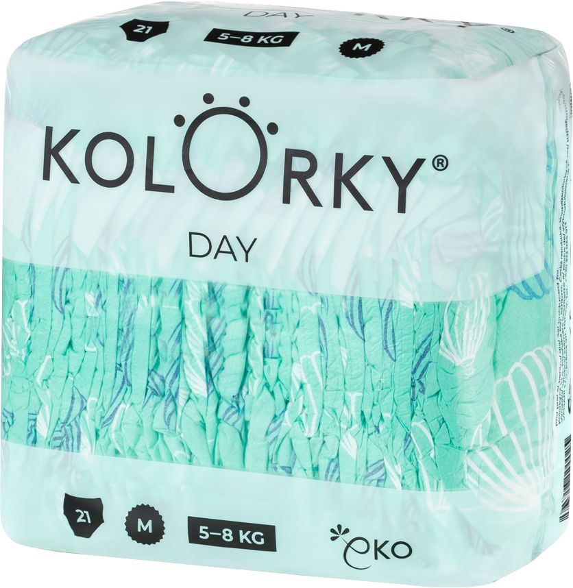 KOLORKY DAY - balóny - M (5-8 kg) - 21 ks - jednorázové eko plenky - obrázek 1