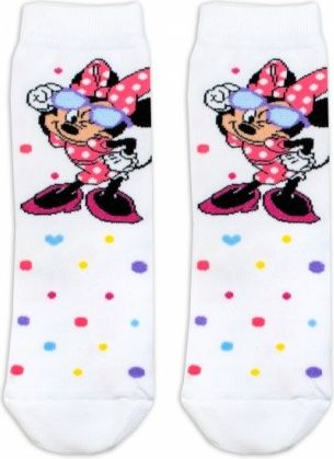 Bavlněné ponožky Disney Minnie s brýlemi - bílé - obrázek 1