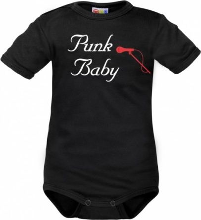 Body krátký rukáv Dejna Punk Baby - černé, Velikost koj. oblečení 62 (2-3m) - obrázek 1