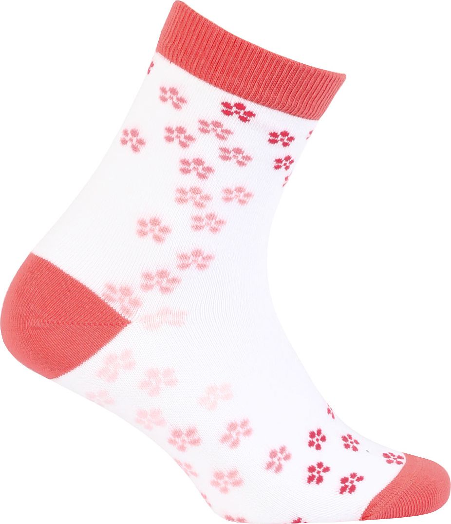 GATTA Vzorované dívčí ponožky KYTIČKY bílé Velikost: 30-32 - obrázek 1