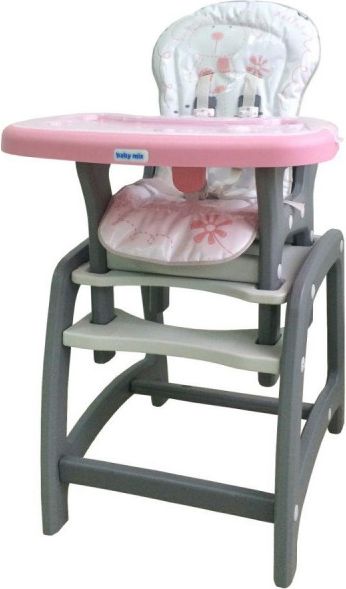 BABY MIX Jídelní židlička Baby Mix 2v1 růžová - obrázek 1