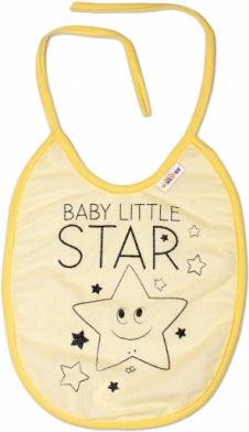 Nepromokavý bryndáček Baby Nellys velký Baby Little Star, 24 x 23 cm - žlutá - obrázek 1