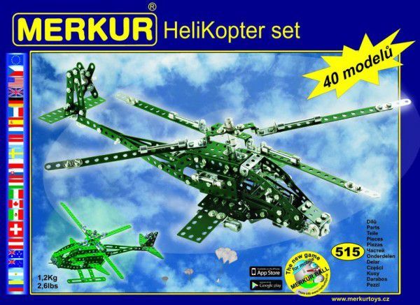 MERKUR Helikopter Set modelů v krabici 36x27x5,5cm - obrázek 2