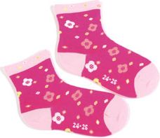 Dívčí ponožky se vzorem WOLA KYTIČKY Velikost: 21-23 - obrázek 1