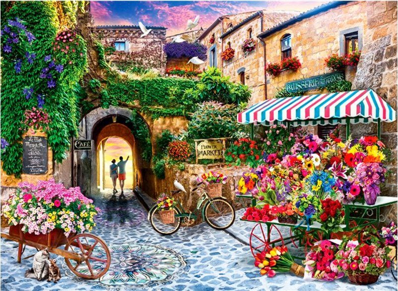 ANATOLIAN Puzzle Květinový trh 1000 dílků - obrázek 1