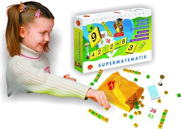 Supermatematik společenská hra naučná v krabici 29x19cm - obrázek 2