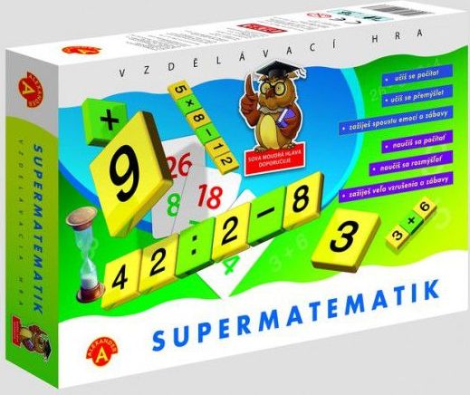 Supermatematik společenská hra naučná v krabici 29x19cm - obrázek 3