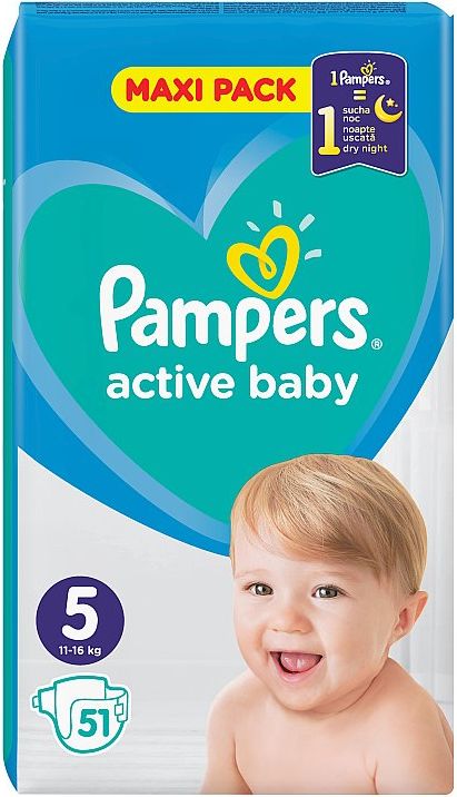 Pampers Active Baby Maxi Pack S5  51 ks - obrázek 1