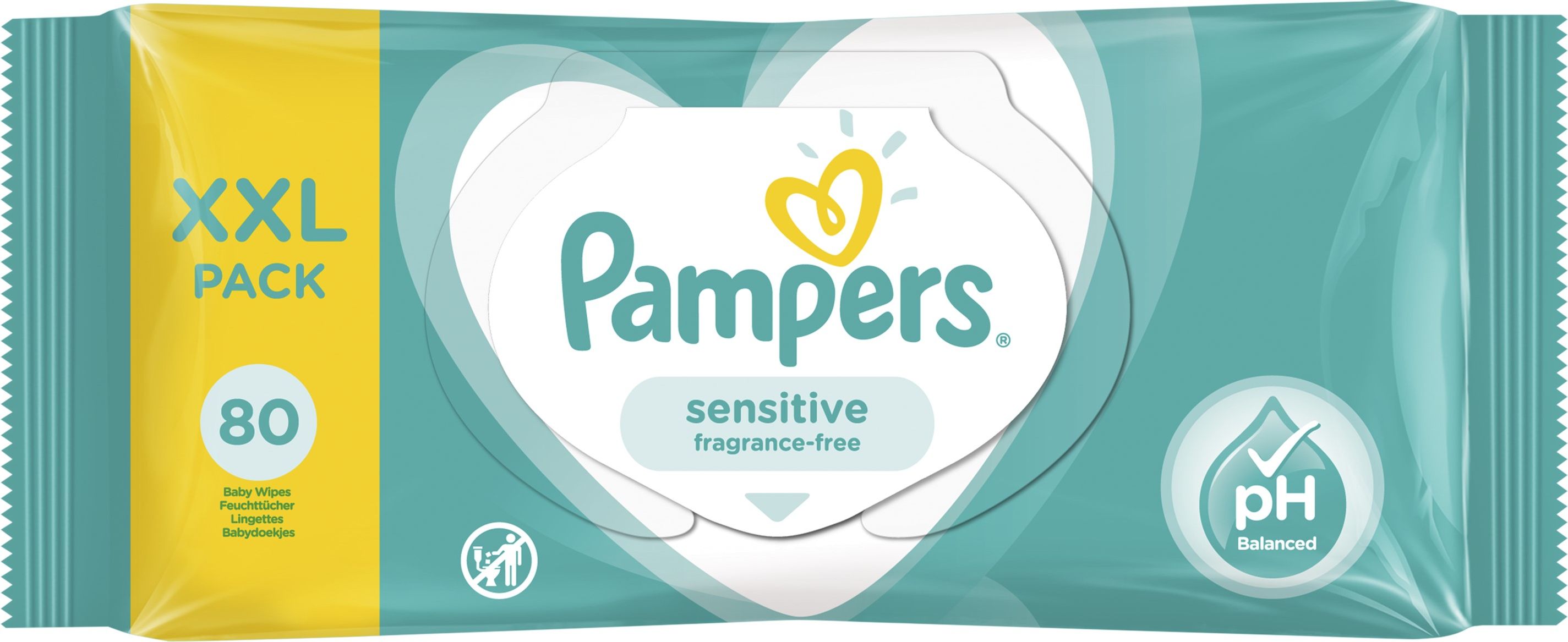 Pampers vlhčené ubrousky Sensitive XXL  80 ks - obrázek 1