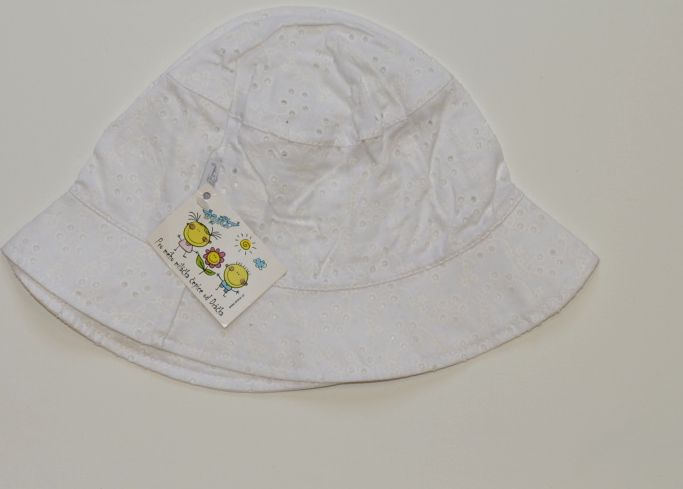 Dětský letní klobouček, Dráček, bílá madeira vel.50-52, Výprodej - obrázek 1