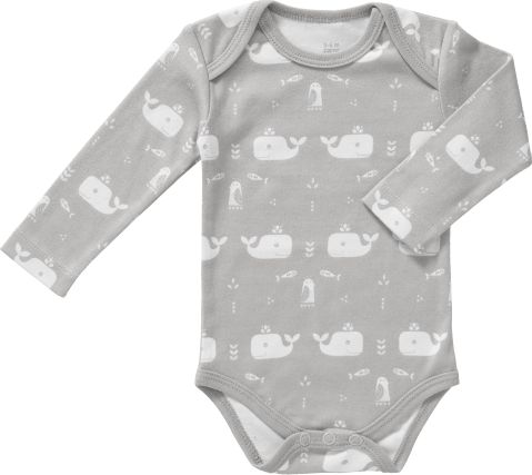 Fresk Body s dlouhým rukávem Whale dawn grey, 3-6 m - obrázek 1