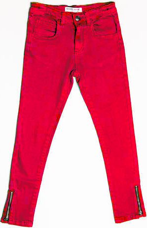 Minoti Kalhoty divčí s elastenem červená 134/140 - obrázek 1