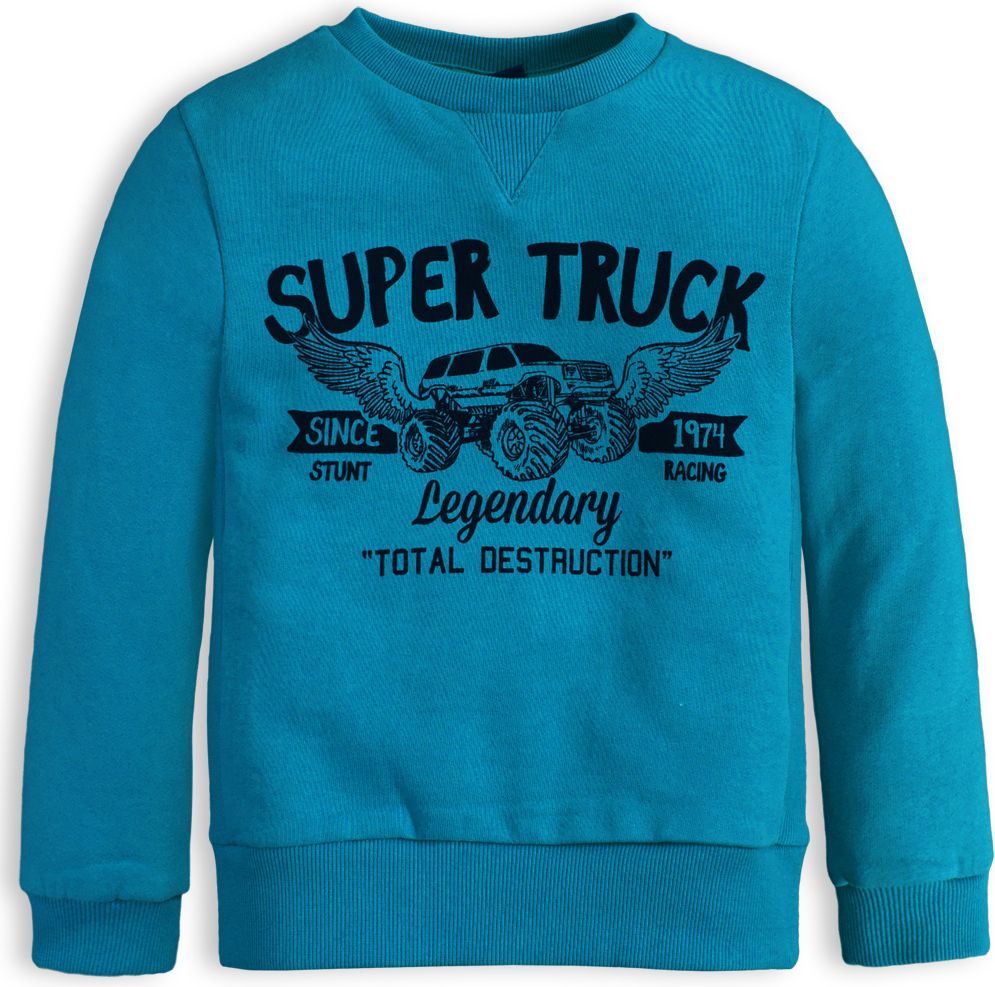 Chlapecká mikina KNOT SO BAD SUPER TRUCK modrá Velikost: 140 - obrázek 1