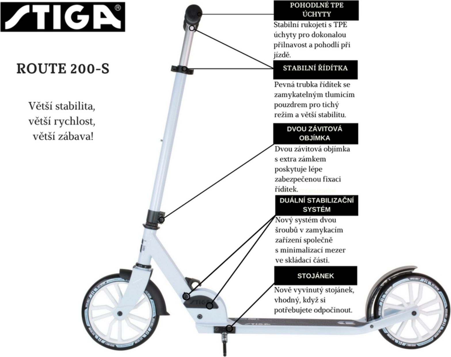Koloběžka STIGA Route 200-S - obrázek 5
