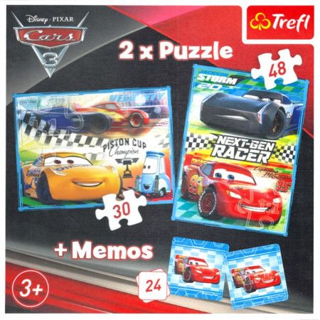 TREFL Puzzle Auta 3, 30+48 dílků + pexeso - obrázek 1