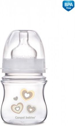 Kojenecká láhev Canpol babies se širokým hrdlem Newborn baby 120ml béžová - obrázek 1
